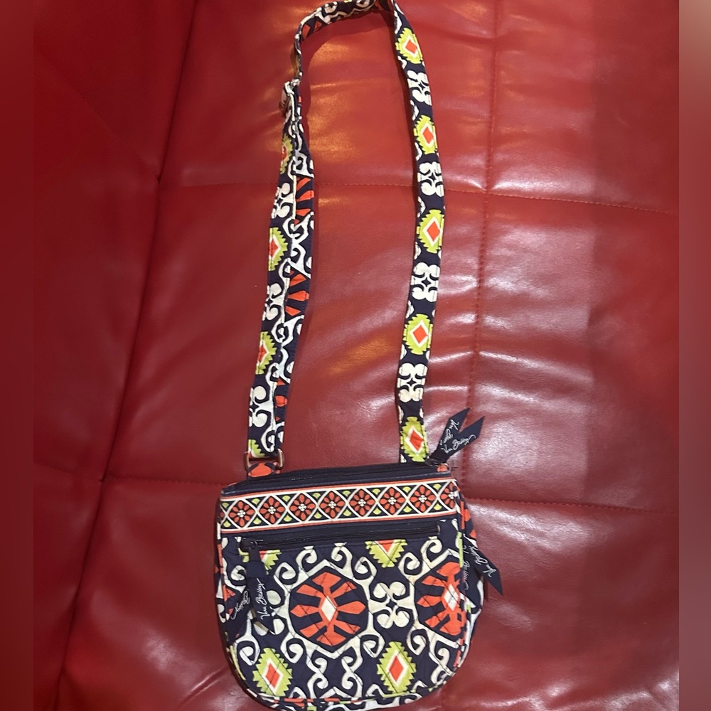 Vera Bradley dark blue and Orange Patterned Crossbody Bag